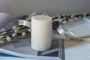 2x3 Earth-Toned Ribbed Pillar Candle