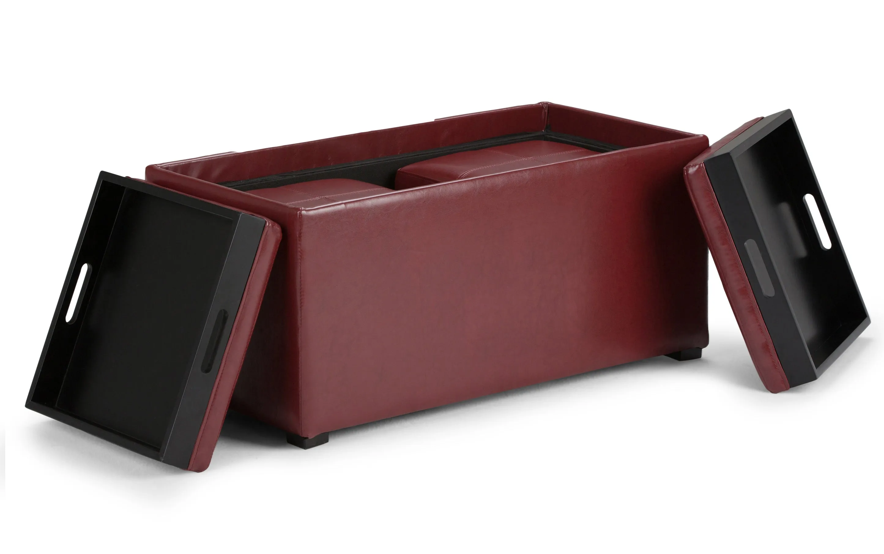 Avalon 5 Pc Storage Ottoman in Vegan Leather