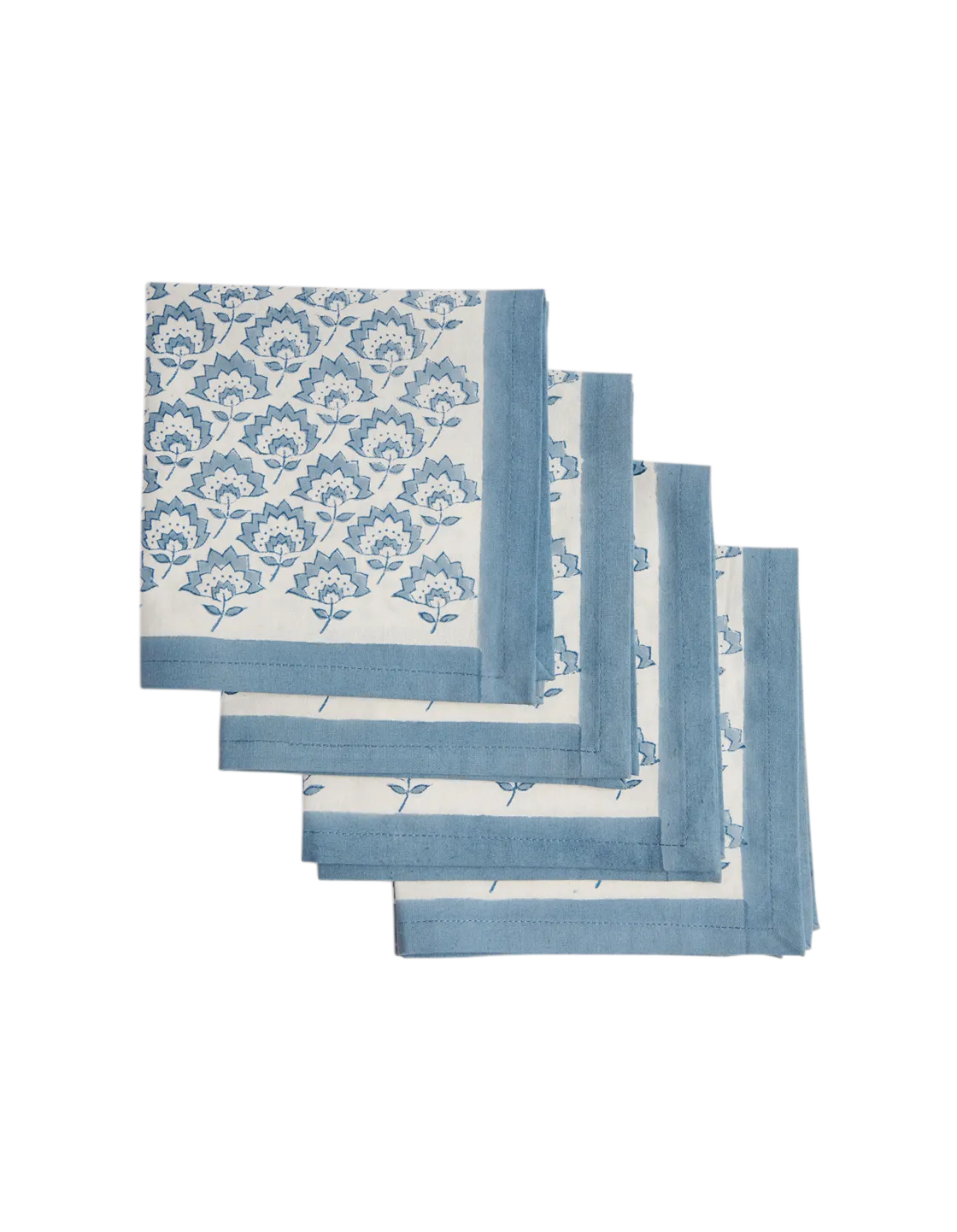 Blue Fan Flower Napkin Set