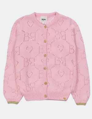 Blune - Kids Girl Coeur De Rocker Cardigan - Bonbon