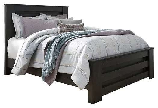 Brinxton King Panel Bed with Mirrored Dresser and 2 Nightstands