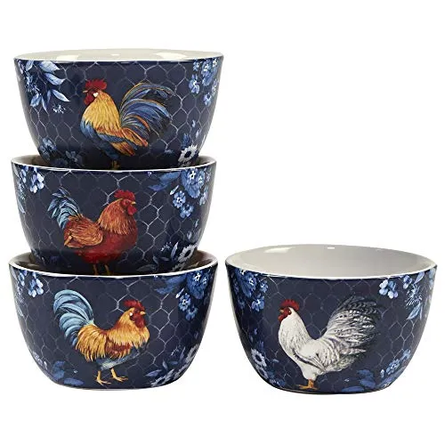 Certified International Indigo Rooster 16 pc Dinnerware Set, Service for 4, Multicolor