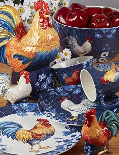 Certified International Indigo Rooster 16 pc Dinnerware Set, Service for 4, Multicolor