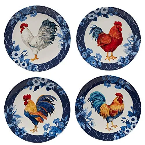 Certified International Indigo Rooster 16 pc Dinnerware Set, Service for 4, Multicolor