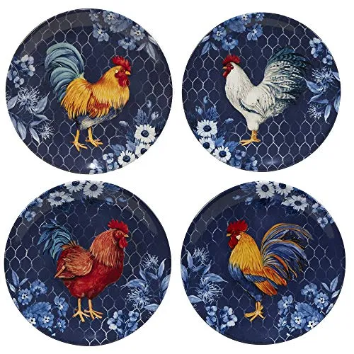 Certified International Indigo Rooster 16 pc Dinnerware Set, Service for 4, Multicolor