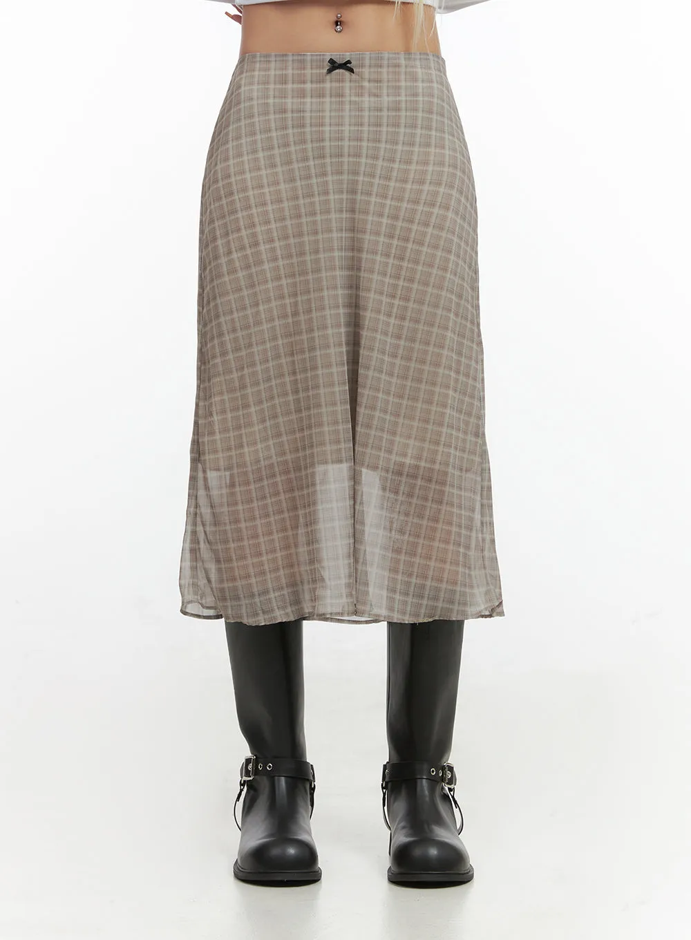 Checkered Charm Midi Skirt CO414