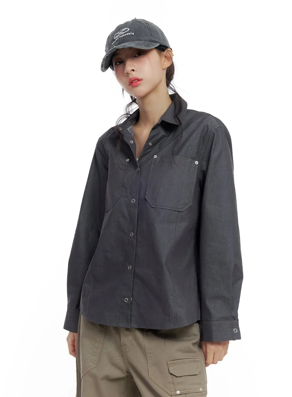 Collared Denim Pocket Shirt CO426