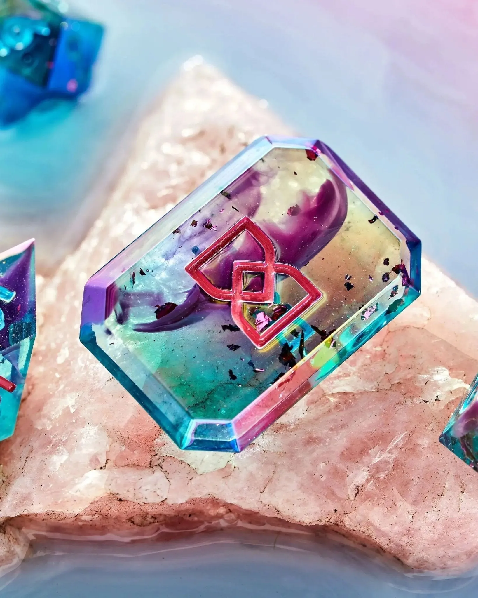 Fluorite Float 7-Piece Jewel Shape Dice Set