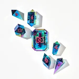 Fluorite Float 7-Piece Jewel Shape Dice Set