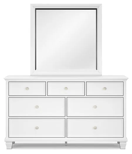 Fortman Twin Panel Bed with Mirrored Dresser and Nightstand