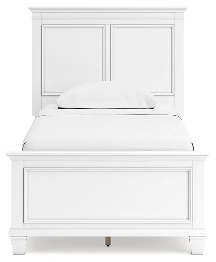 Fortman Twin Panel Bed with Mirrored Dresser and Nightstand