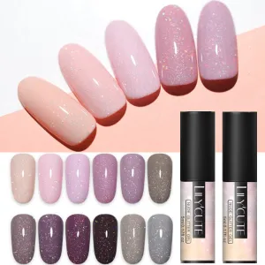 LILYCUTE 5ml Color UV Gel Holographic Glitter Sequins Semi Permanent Soak Off Nail Art Gel Polish Varnish Manicure Design