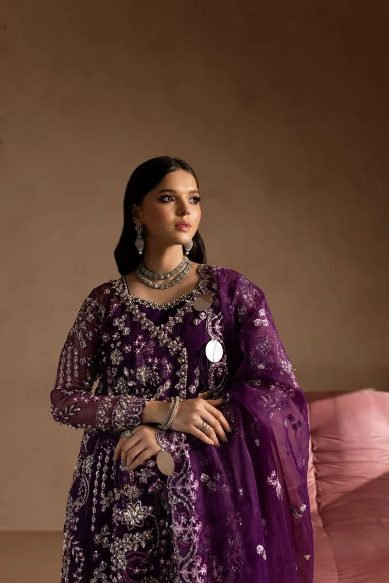 Maria Osama Khan - Sheesham - ANGRAKHA & SHARARA - VIOLET - ORGANZA & PK RAWSILK - 4 Piece