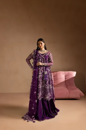 Maria Osama Khan - Sheesham - ANGRAKHA & SHARARA - VIOLET - ORGANZA & PK RAWSILK - 4 Piece