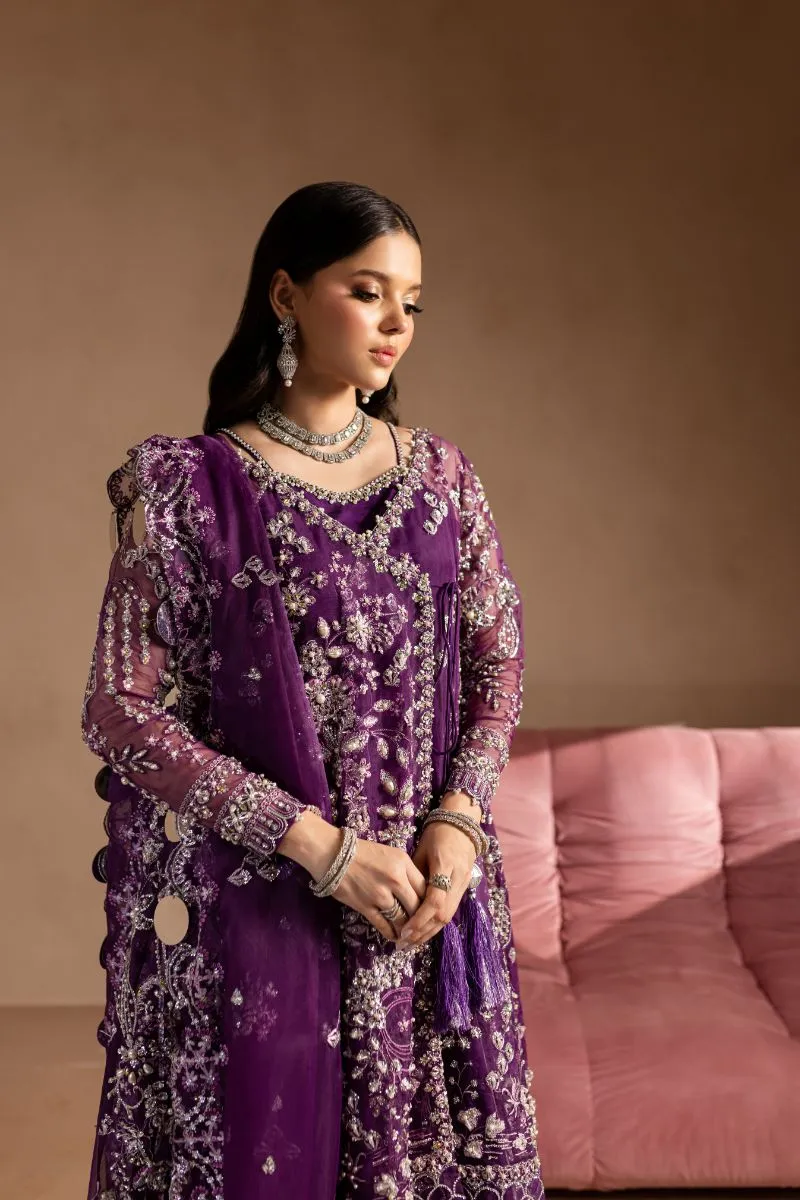 Maria Osama Khan - Sheesham - ANGRAKHA & SHARARA - VIOLET - ORGANZA & PK RAWSILK - 4 Piece