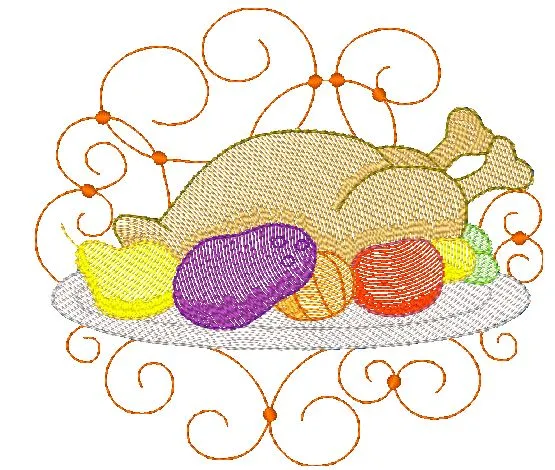 Mylar Thanksgiving [5x7] 11577 Machine Embroidery Designs