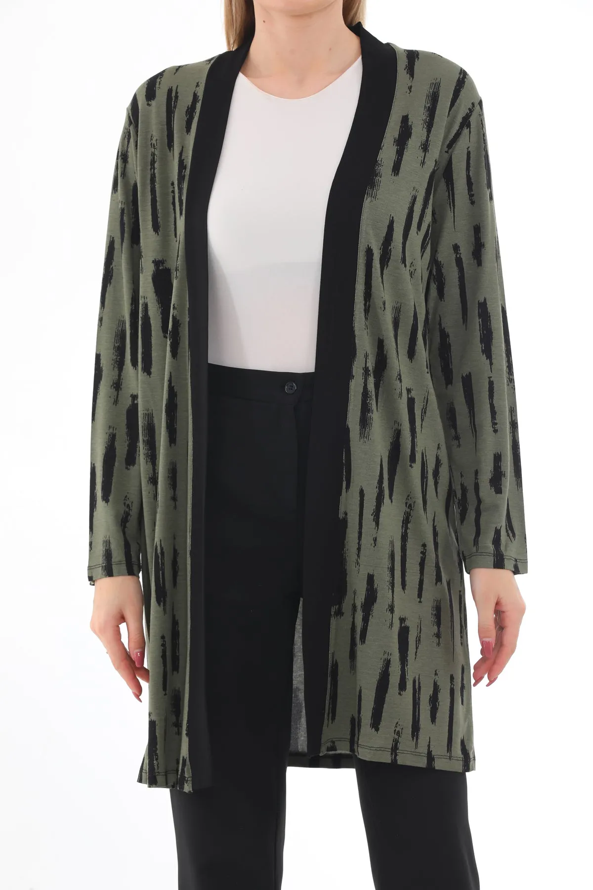 N&C 52206 Cardigan Green&Black