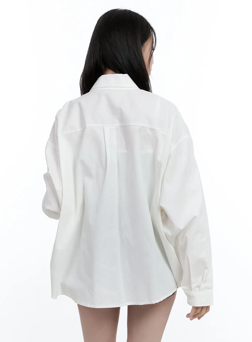 Oversized Cotton Collared Shirt OO429