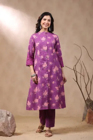 Rachna Lily Printed Cotton Kurta Pant Set