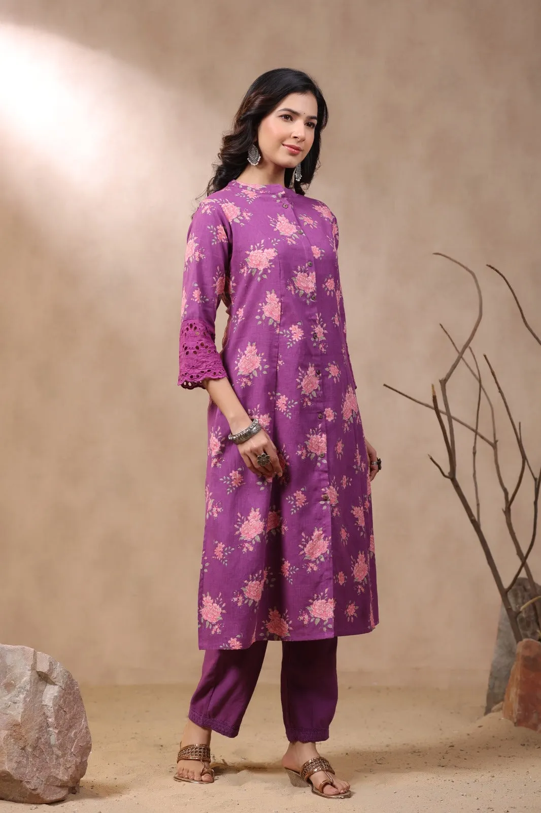 Rachna Lily Printed Cotton Kurta Pant Set