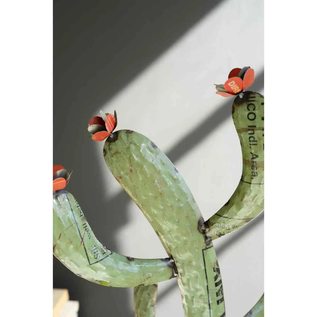 Set Of Two Recycled Iron Cactus