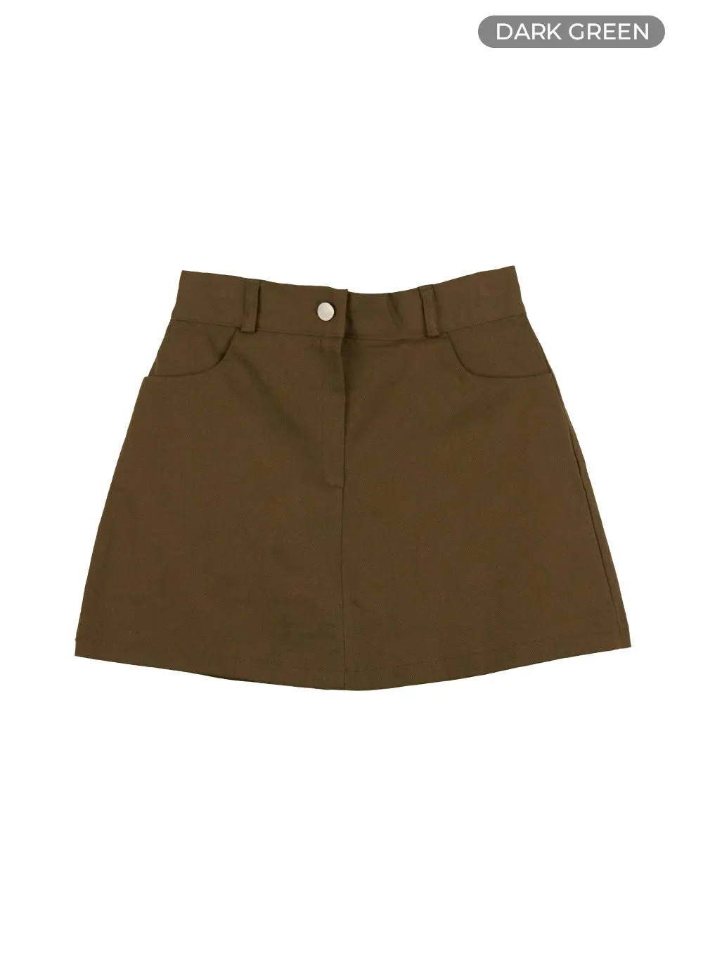 Solid Cotton Mini Skirt OG409