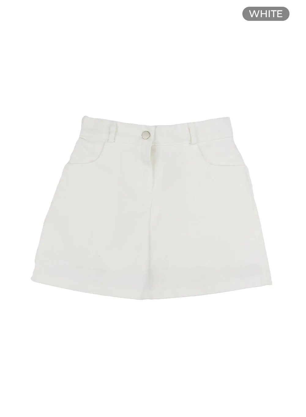 Solid Cotton Mini Skirt OG409