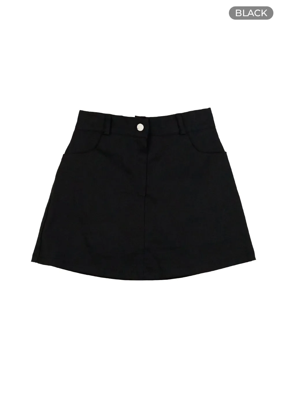 Solid Cotton Mini Skirt OG409