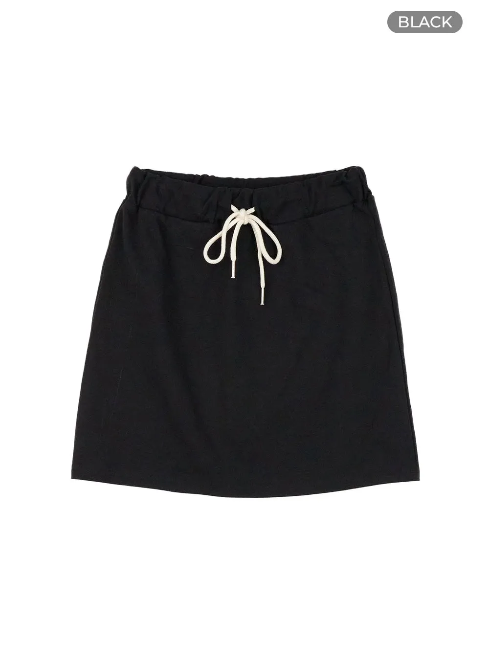 String Cotton Mini Skirt OU407