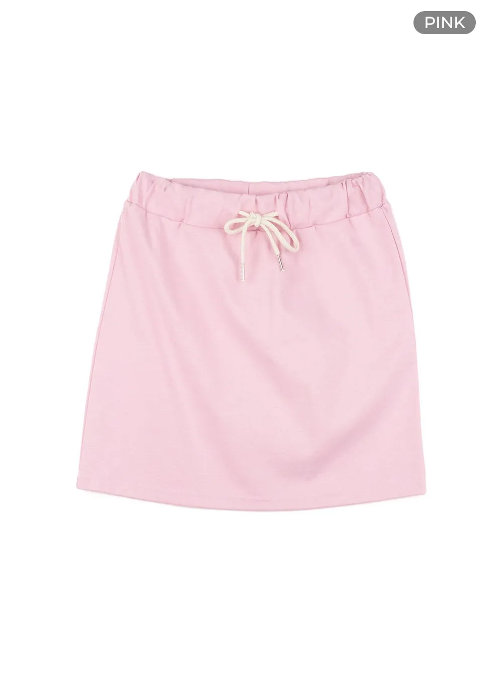 String Cotton Mini Skirt OU407