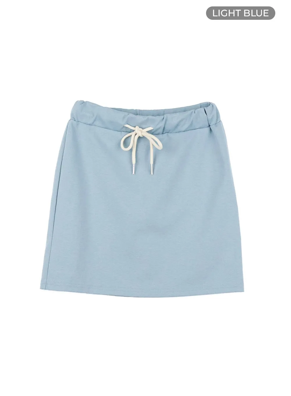 String Cotton Mini Skirt OU407