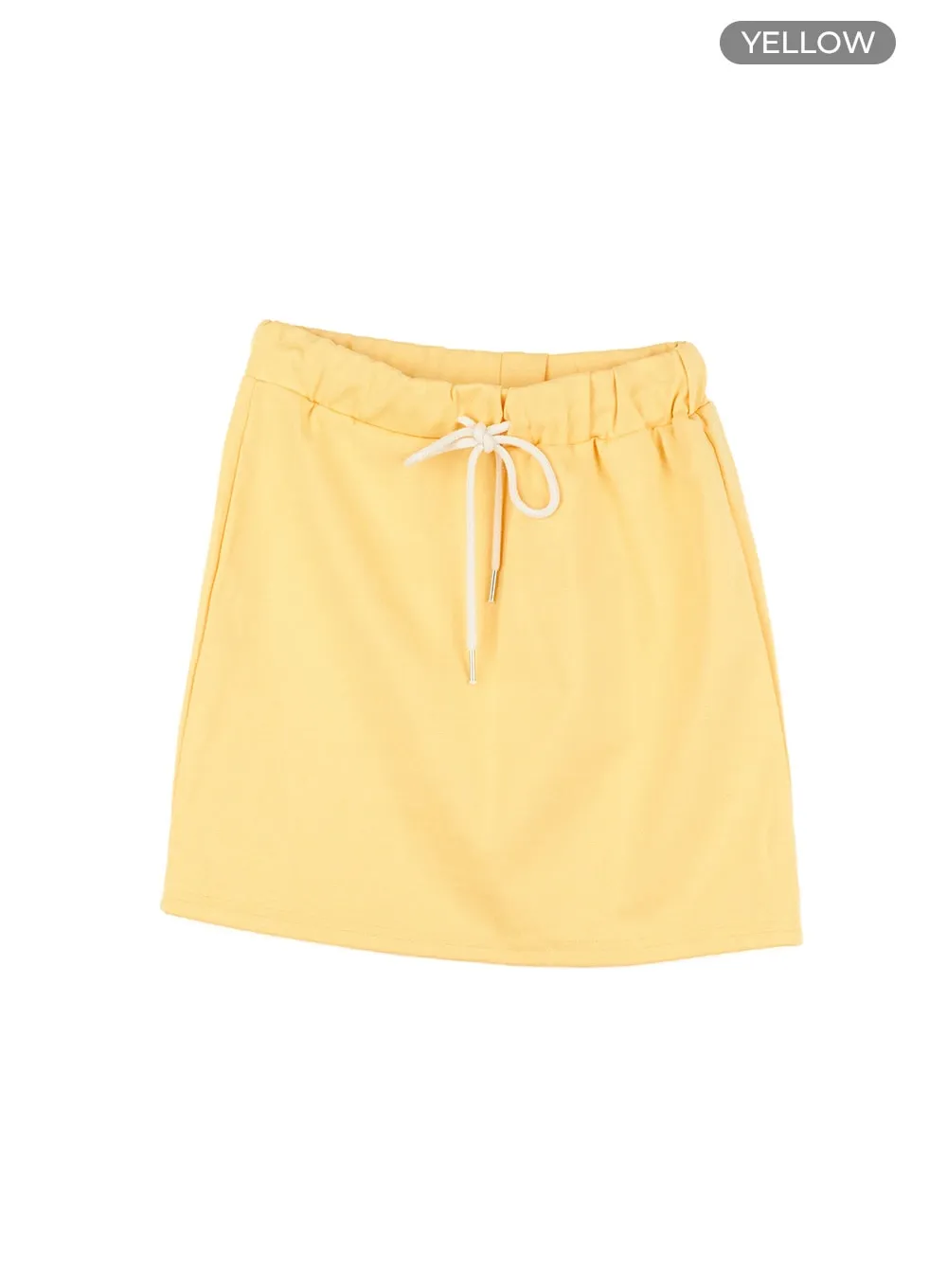 String Cotton Mini Skirt OU407