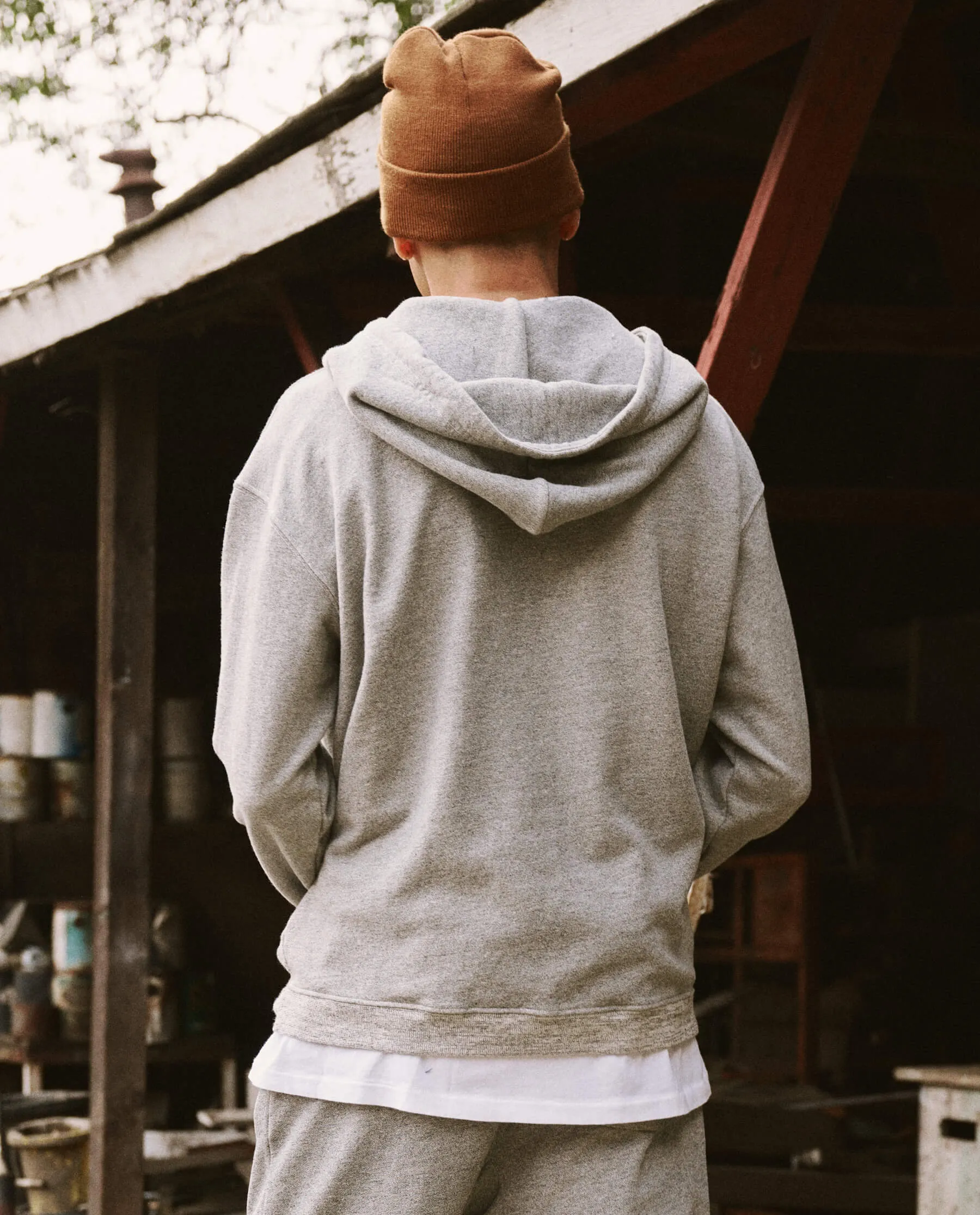 The Men's Zip Up Hoodie. -- Varsity Grey