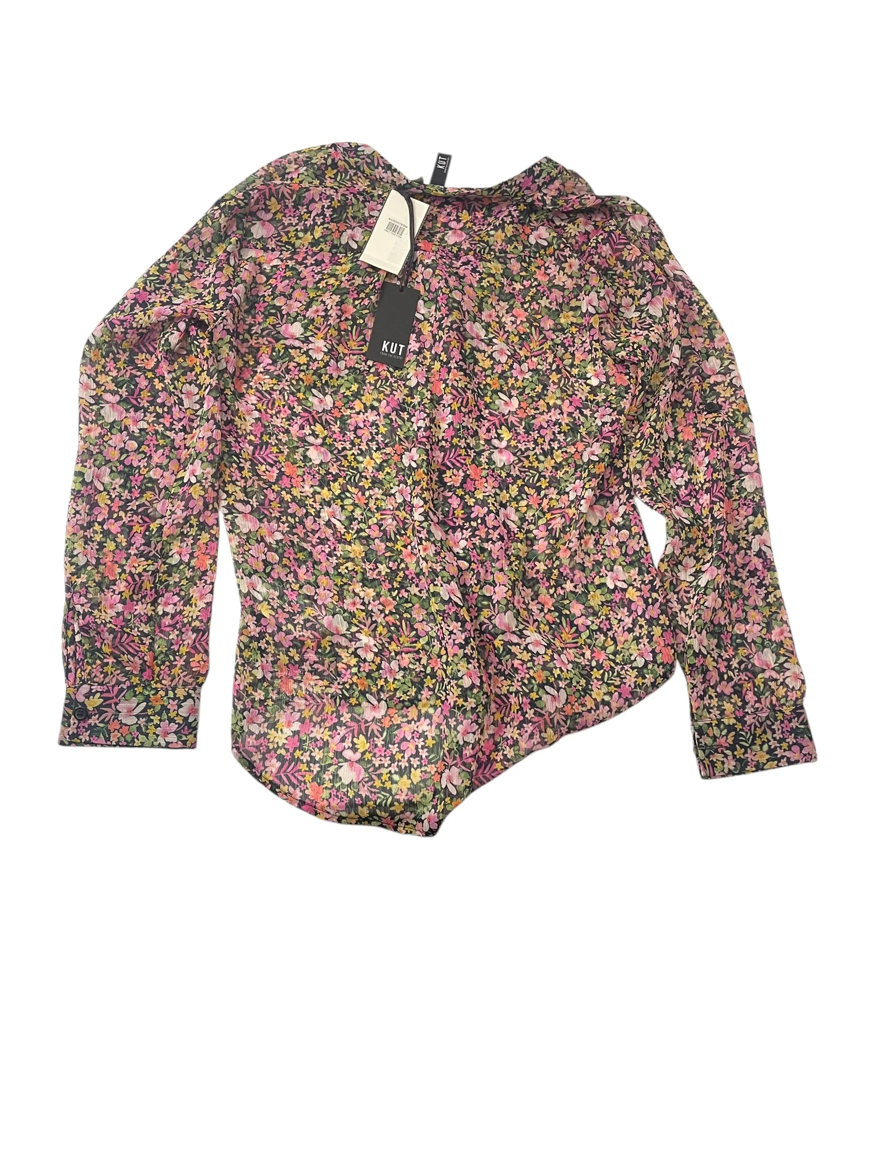 Top Long Sleeve Basic By Kut In Floral Print, Size: Xs